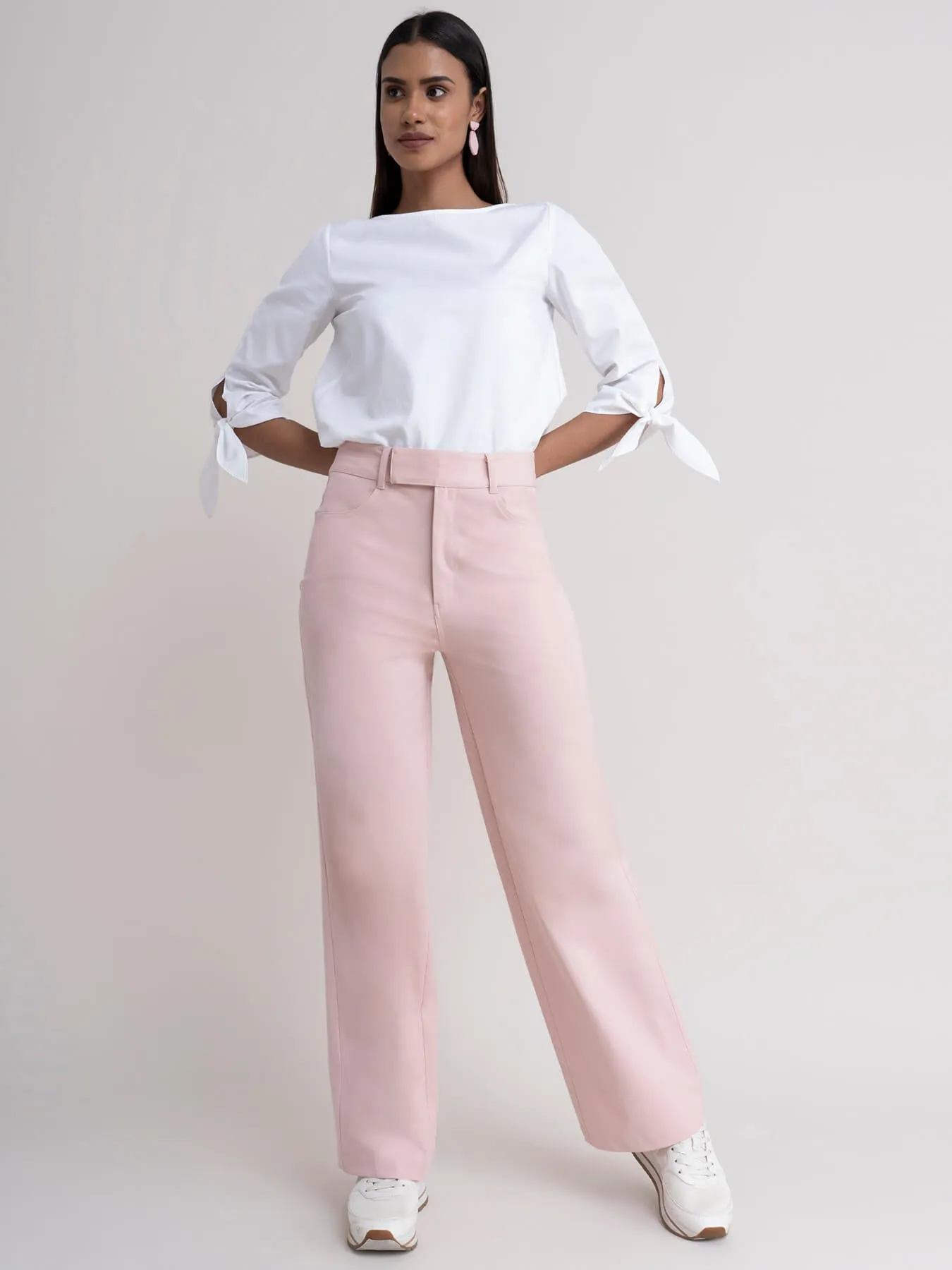 Wide Leg Trousers - Pink