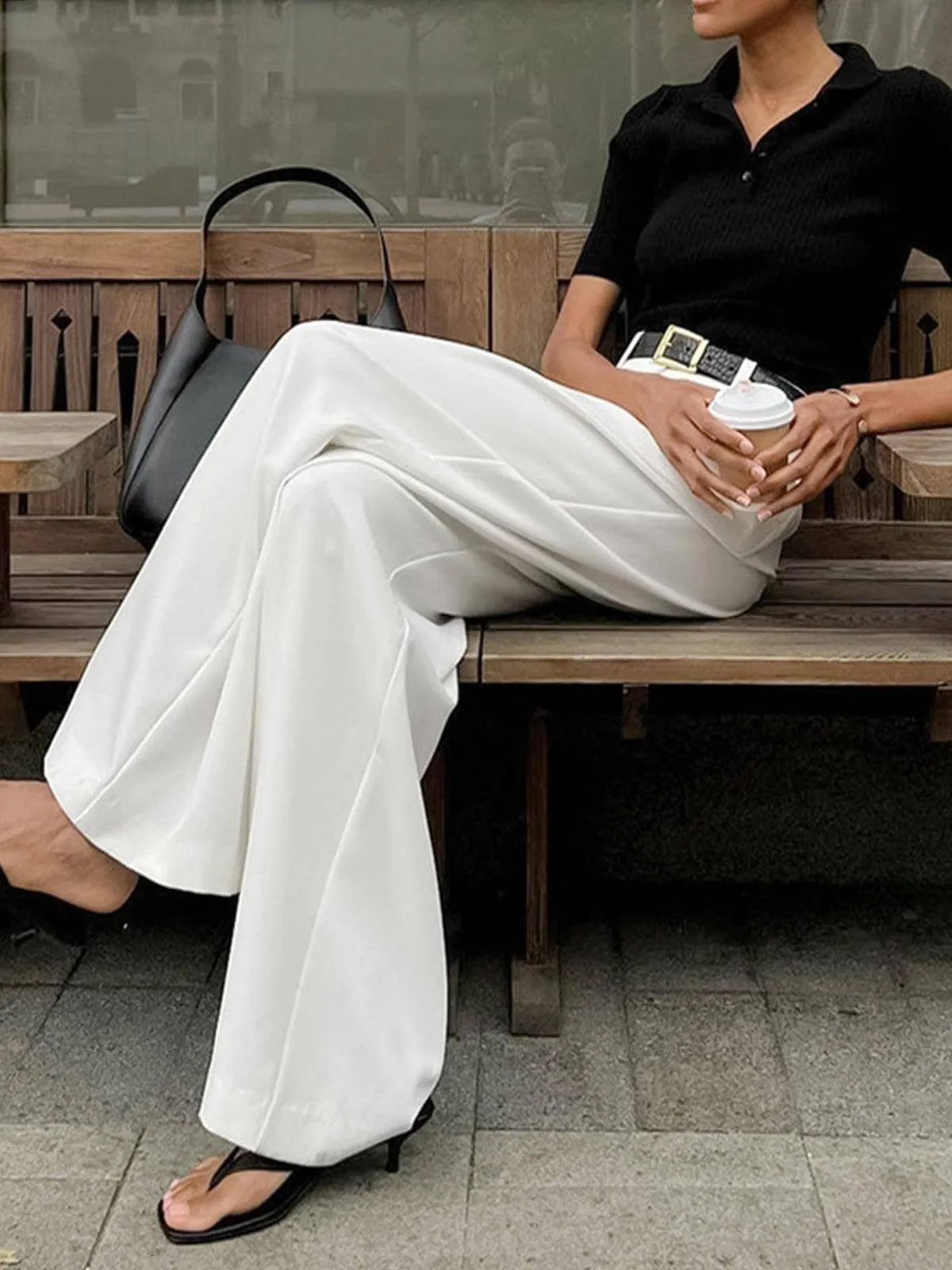 Women's Wide-Leg Pleated Trousers