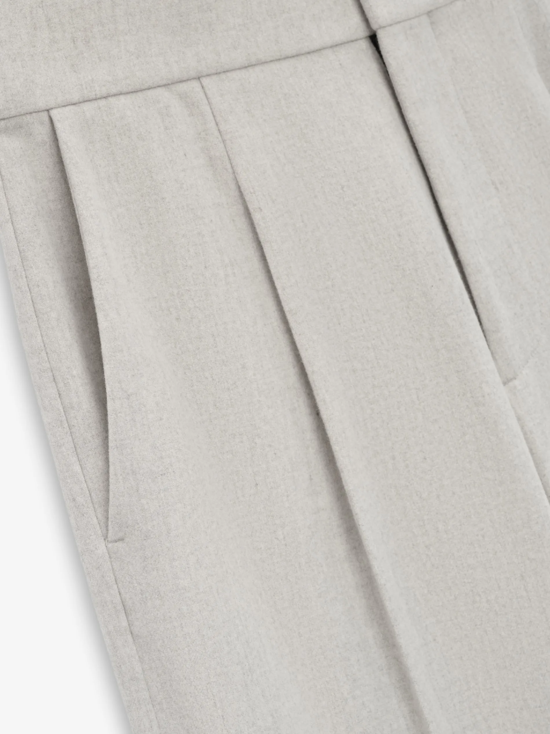 Wool Flannel Wide Leg Trousers